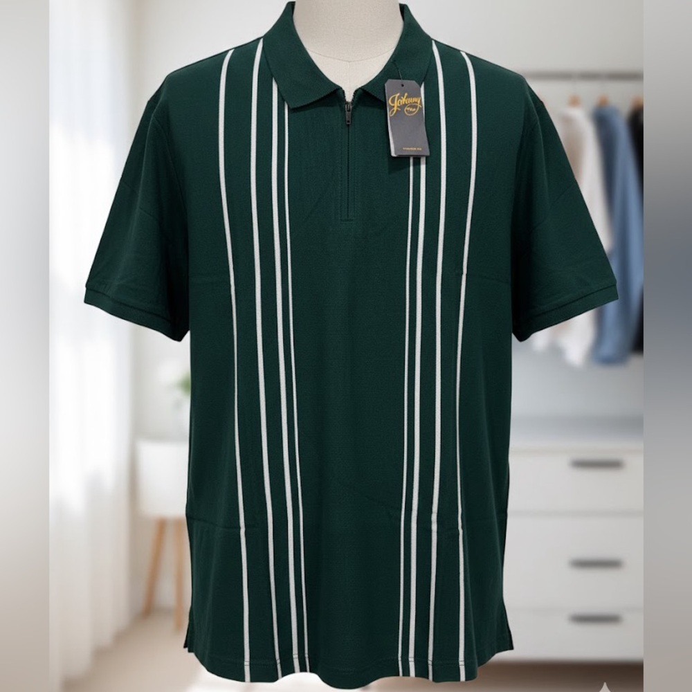 Green Striped Polo Shirt 3XL Big & Tall